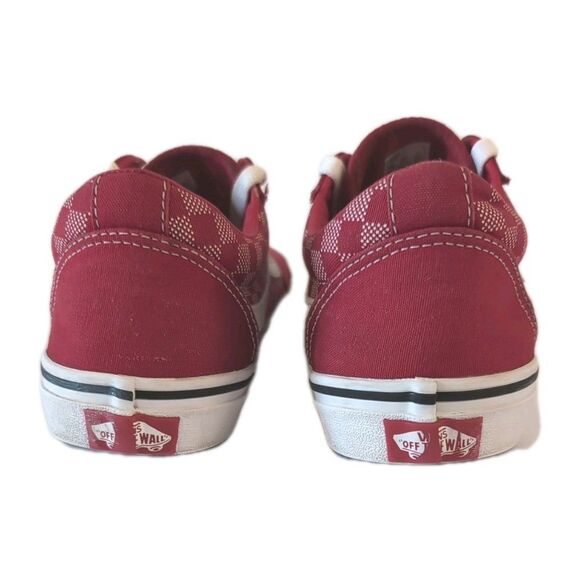 VANS Red Checkerboard Skater Sneakers Unisex, Low Top, Lace-Up - Picture 4 of 8